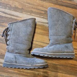 NWOB Bearpaws Phylly Tall Suede Boots GRAY Sz 7